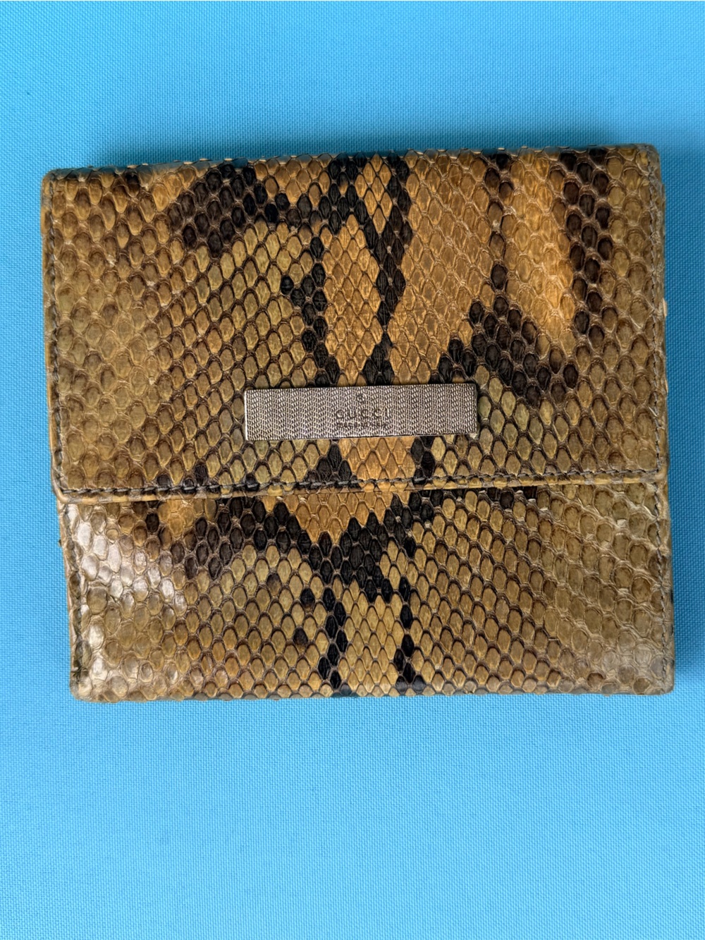 Gucci python snake skin wallet Texture Bi-Fold AUTHENTIC